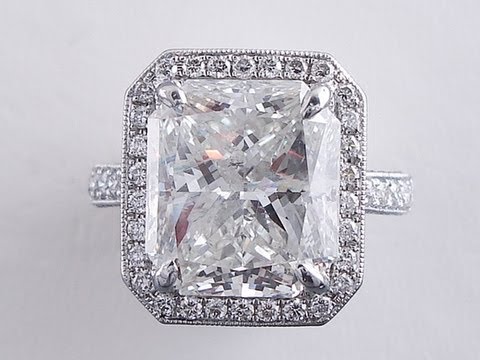 8.24 ctw Radiant Cut H SI2 Diamond Engagement Ring - BigDiamondsUSA