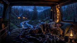 Sleep Instantly with Heavy Rain & Thunder ⛈️ Cozy Car Rain Sounds for Deep Sleep 💤