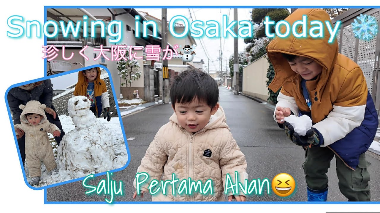 Snowing in Osaka ❄️Family vlog