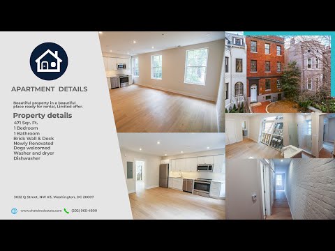 FOR RENT: Luxury Apartment Tour in Georgetown - 3032 Q Street, NW #3, Washington, DC 20007