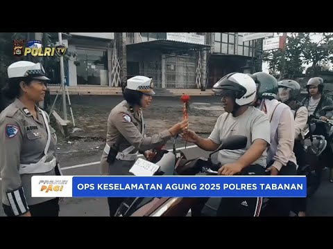 OPS KESELAMATAN AGUNG 2025 POLRES TABANAN BAGIKAN BUNGA