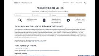 Kentucky Inmate Search (Lookup Jail Rosters / Prison KOOL Records)