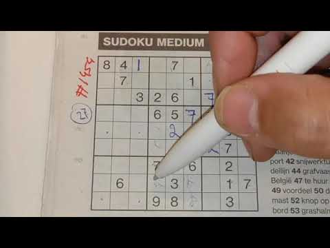 Medium Sudoku = One Star Sudoku  (#1460) Medium Sudoku puzzle. 09-03-2020