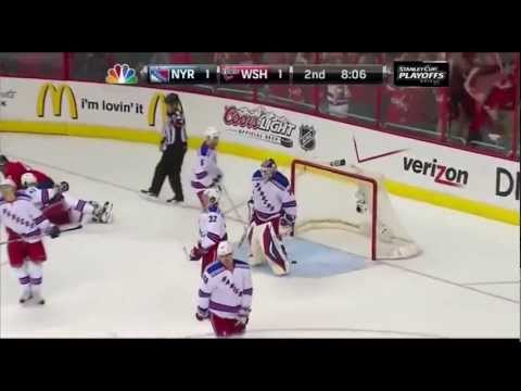 Nicklas Backstrom scores off a great pass-Rangers versus Capitals Game 4 5/5/12
