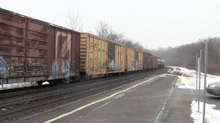 preview picture of video '[HD] CSX Train Q384 at Amsterdam, NY'