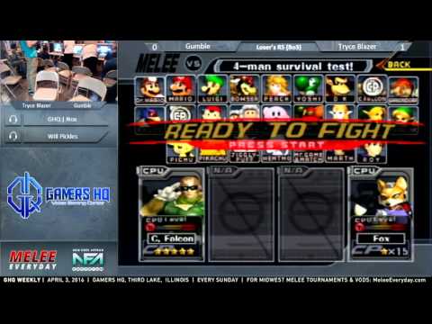 GHQ Weekly [4/3/16] - Gumble (C. Falcon) vs. TryceBlazer (Fox) - SSBM - Loser's R5
