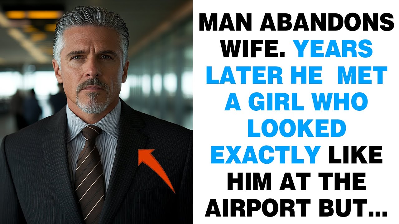 Man Abandons Wife. Years later he  met a girl who looked exactly like him at the airport but...
