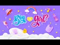 5 Hour Gender Reveal Baby Shower Background Video Boy Or Girl TV Screen Background With Music