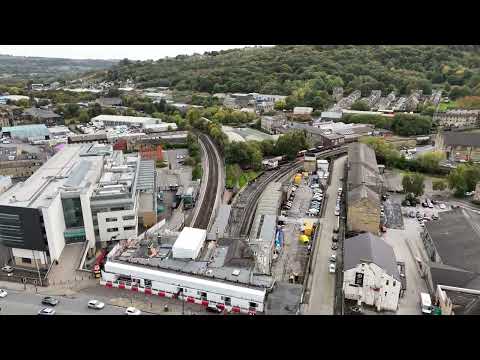 Keighley town centre  drone video at 75 Metres high