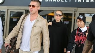 Angelina Jolie & Brad Pitt Land in Los Angeles with Maddox! | Feb 2014