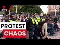 Tensions flare in Melbourne’s CBD as police clash with protestors | 7 News Australia