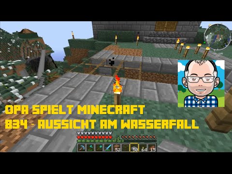Opa spielt Minecraft 834 -- Aussicht am Wasserfall