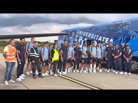 Dovada că se poate zbura (de) pe Aeroportul Arad... dacă ai cu ce: Universitatea Craiova a aterizat vineri seara pentru meciul cu UTA din prima etapă a SuperLigii