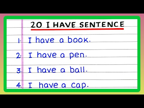 I have Sentences | 20 I have Sentences | Simple Sentences