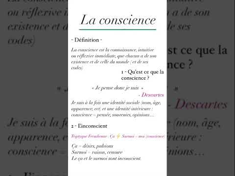 La conscience (fiche révision)