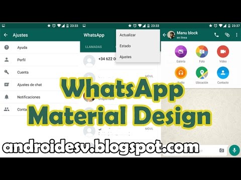 WhatsApp Material Design Ya Disponible Para Android !! Descargala YA !! [apk] [HD] Video