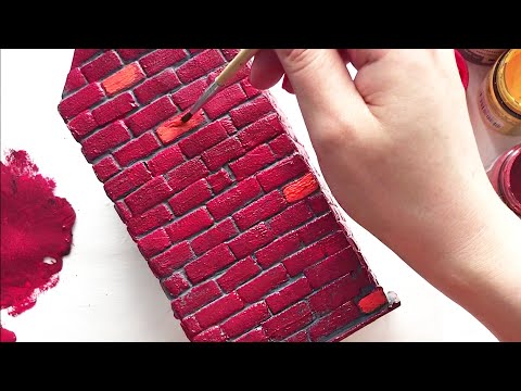 DIY Miniature house with bricks | Cardboard craft idea