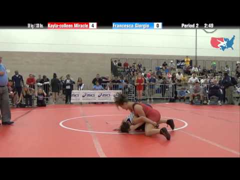 FILA Junior 59 kg / 130 lbs. - Kayla-colleen Miracle vs. Francesca Giorgio