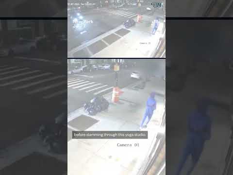 Two cars slam into a Brooklyn yoga studio after colliding
