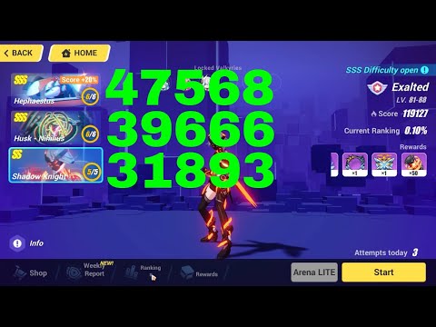 Honkai Impact 3 Exalted MA Top 100 - SSS Hephaestus, SSS Husk Nihilius, SK [119127] (10/13/2022)