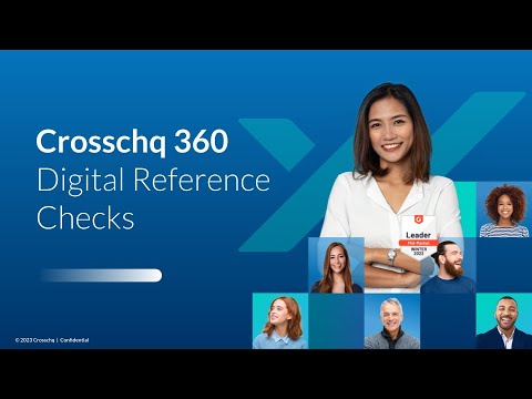 This is the reference check process, reimagined. Crosschq’s automated 360 reference checking solution is fast, easy to use, and quickly provides you with comprehensive, data-driven candidate insights.

Decrease the time it takes to do a reference check by 95%: Streamline your hiring efforts and launch reference checks in seconds without leaving your ATS.

Remove bias from the reference check process: Proven IO Psychologist-vetted surveys and science-based scoring methodology to help you build diverse teams and hit diversity goals. 

Identify and reduce fraud in the hiring process: 100% digital, secure, compliant, and intuitive software uses advanced IP address and device detection to flag potential fraud in the reference checking process. 

Create new pools of active, high-quality candidates: Use candidate references to effortlessly build talent pools of talent looking for their next opportunity. This is your lowest cost, highest quality channel. 

Verify skills and competencies that drive your top hiring outcomes: Aggregate data on candidate skills and competencies, and use our proprietary machine learning model to predict which candidates will excel in their roles 
