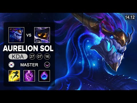 Aurelion Sol vs Veigar Mid - KR Master - Patch 14.12 Season 14