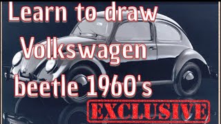 preview picture of video 'Learn to draw Volkswagen beetle 1960s'