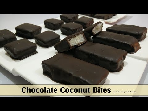 Chocolate Coconut Bites Recipe | Cooking with Smita | Homemade Bounty Chocolate Bar