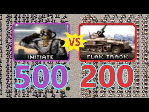 Initiates vs Flak Tracks - Same Cost - Red Alert 2