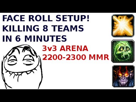 3v3 arena 2200-2300 mmr: face rolling with dk, killing 8 teams in 6 mins [WoD HD 1080]
