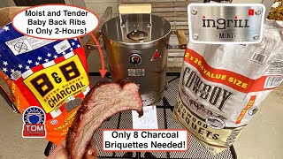 Best Ribs Ever! / 2-Hour Smoked Baby Back Ribs! / InGrill “Mini” Drum Smoker / Only 8 Briquettes!