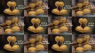 Latest gold Jhumka Designs with Weight and Price  