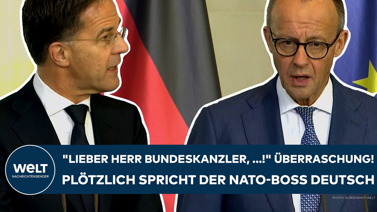RUTTE: "Lieber Herr Bundeskanzler, ...!" Überraschung! Plötzlich spricht der NATO-Boss auf Deutsch!