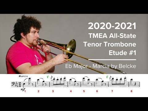 2020-2021 TMEA All State Tenor Trombone Etude #1 - Eb Major Marcia by Belcke