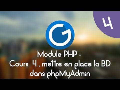 Formation IMM Module PHP Cours tuto 4 mettre en place sa BD dans phpMyAdmin