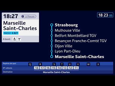 SNCF advertisement with EVA display - TGV INOUI Strasbourg Marseille [4K - Animated]