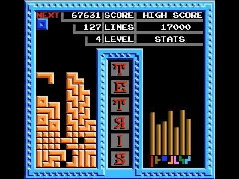 Tengen Tetris NES Infinite Konami Code I Tetrimino