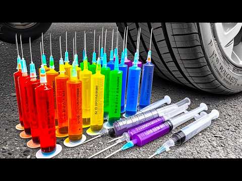 Crushing Experiments Video! &Car vs Crunchy Color Giant Toothpaste Balloons & Soft Things By Car 4