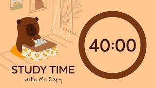 Study with Mr.Capy | 3 Hours Deep Focus Pomodoro (40 mins. focus & 5 mins. break) | Chill Lofi Music