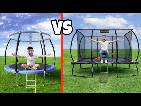 Small vs Big Trampoline – 24 Hours Survival Challenge 