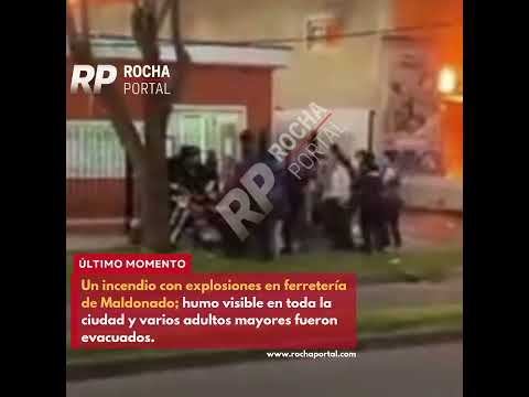 incendio en una ferretería de Maldonado evacuaron a adultos mayores.