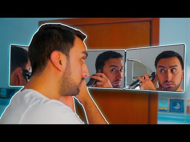 Vídeo relacionado con El Espejo de 360 grados - Ganchos Telescópicos Ajustables - Espejo para Hacerse Cortes de Cabello para Hombres - Espejoo Tridireccional para Cortar el Cabello - Espjo para Autocortes (| Con LED |)
