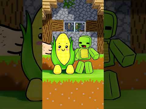 No i don't want corn 😭 JJ and Mikey Minecraft Animation