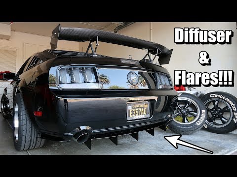 Custom Rear Diffuser & Flare Install on Cammed Mustang GT!