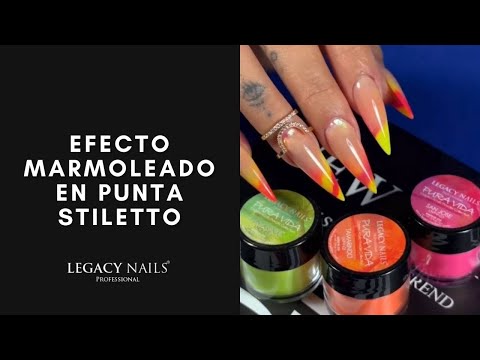 EFECTO MARMOLEADO EN PUNTA STILETTO │ VIDEO TUTORIAL │ LEGACY NAILS