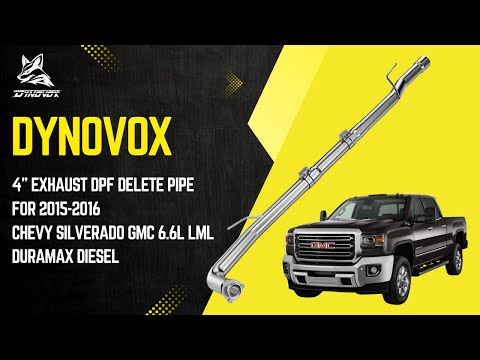 DynoVox | 4" Exhaust DPF Delete Pipe for 2015-2016 Chevy Silverado GMC 6.6L LML Duramax Diesel