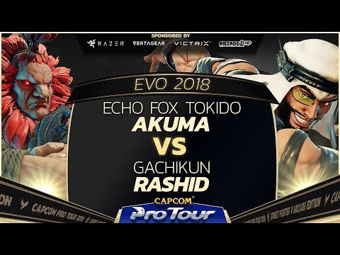 Echo Fox Tokido (Akuma) vs Gachikun (Rashid) - EVO 2018 - Top 8 - SFV - CPT 2018