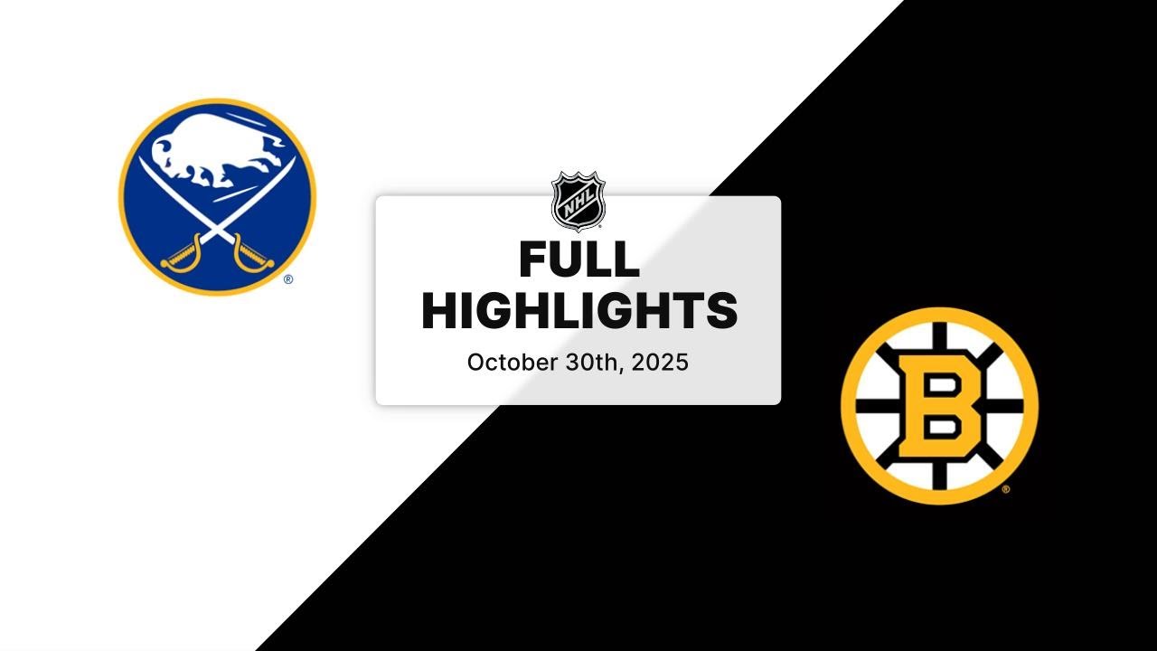 NHL Highlights | Sabres vs. Bruins | October 30, 2025