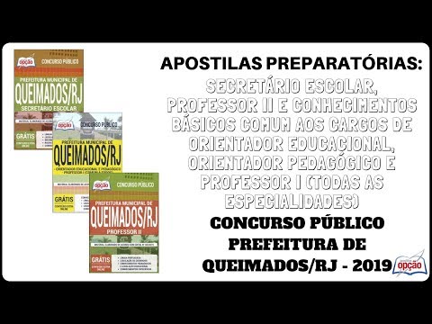 Apostilas Diversas Funções - Concurso Prefeitura de Queimados / RJ - 2019 (Apostilas Opção)