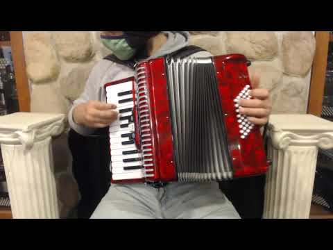 HOHN1304RED - Red Hohner Hohnica 1304-RED Piano Accordion MM 26 48 $699